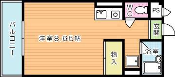 メゾン東武三萩野(ワンルーム/9階)の間取り写真