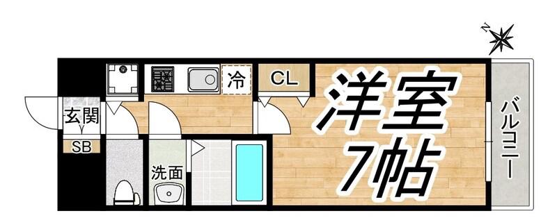 プレサンス大阪福島シエル(1K/4階)の間取り写真