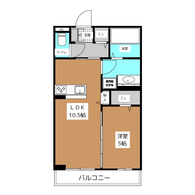 グランスクエア III番館(1LDK/2階)の間取り写真