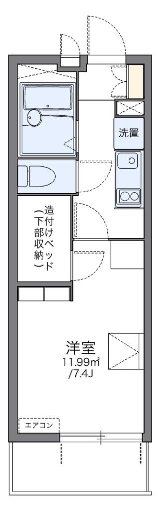 レオパレスのぞみ(1K/1階)の間取り写真