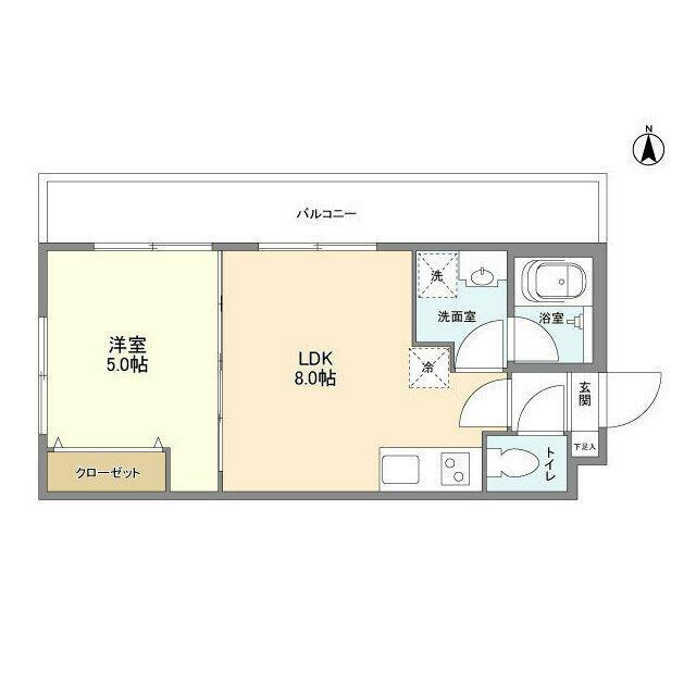 ブランドール都立大(1LDK/2階)の間取り写真