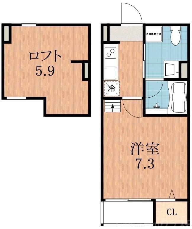 アクセル住之江(1K/1階)の間取り写真