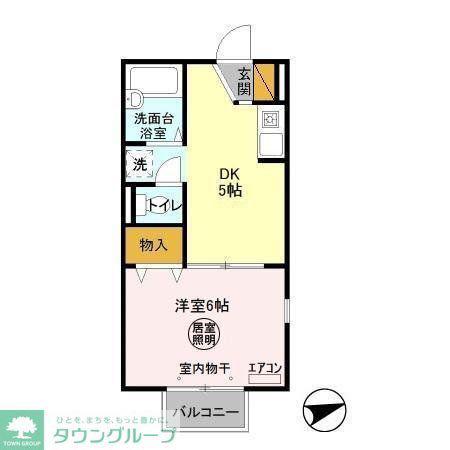 プラッツ豊四季(1DK/2階)の間取り写真