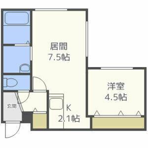 YELL北7条(1LDK/3階)の間取り写真