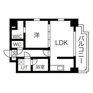 LA CIUDAD 博多駅南(1LDK/7階)の間取り写真