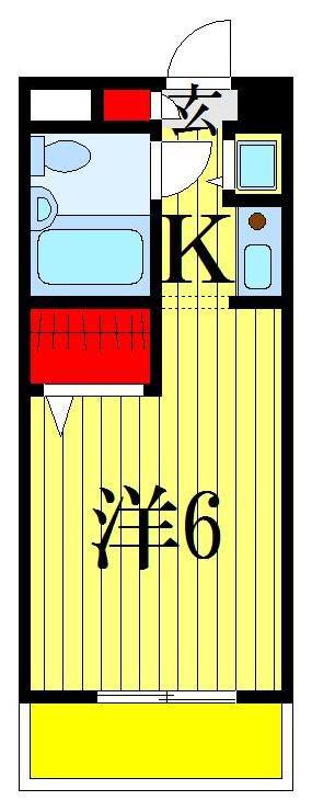 ジョイフル津田沼III(1K/1階)の間取り写真