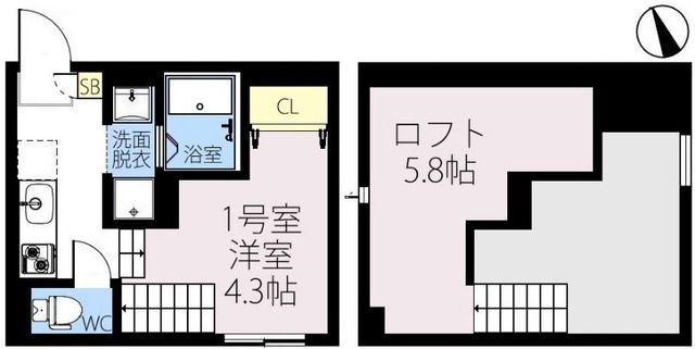 RIZEST TY新松戸(ワンルーム/1階)の間取り写真