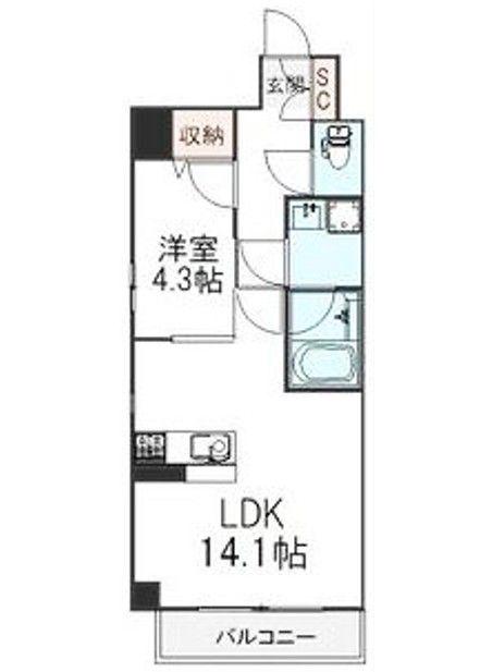 フジIII(1LDK/3階)の間取り写真