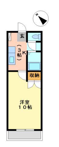 KURIMAマンション(1K/1階)の間取り写真