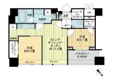 グランスイート麻布台ヒルトップタワー(2LDK/24階)の間取り写真