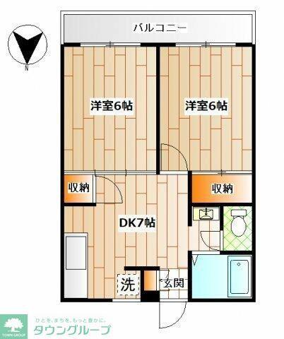 ハイマートオルト 三ツ境(2DK/2階)の間取り写真