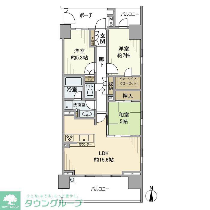 アデニウムコート木場公園(3LDK/5階)の間取り写真