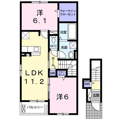 エクセランVIII(2LDK/2階)の間取り写真