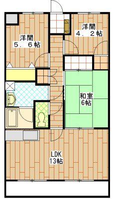 ベルティストン(3LDK/3階)の間取り写真