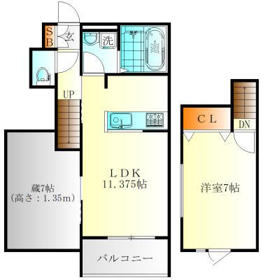 ヴィラ・メンヒ(1SLDK/1階)の間取り写真