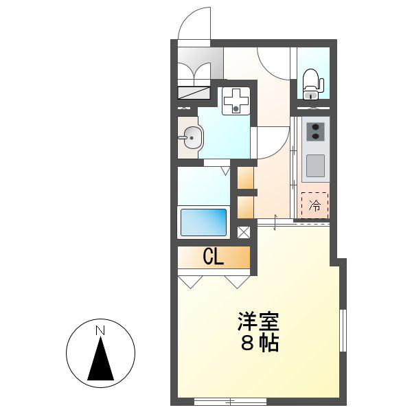 LUORE大曽根(1K/3階)の間取り写真