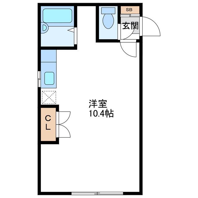 キャスティ86(ワンルーム/1階)の間取り写真