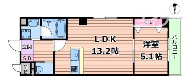 大幸ロイヤル A4(1LDK/8階)の間取り写真