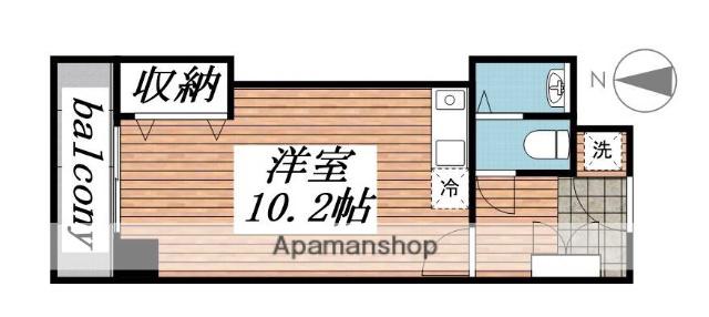 ローレルハイツ大淀2号棟(ワンルーム/2階)の間取り写真