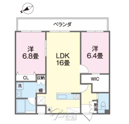 VILLA PORTOFINO(2LDK/2階)の間取り写真