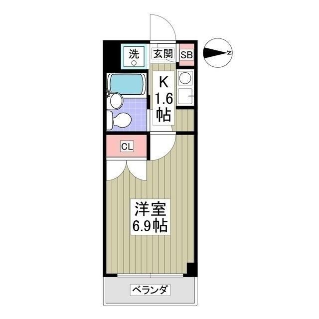 NOBLE花見川(1K/3階)の間取り写真