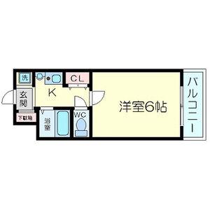 エステムコート梅田茶屋町デュアルスペース(1K/4階)の間取り写真
