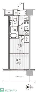 シーズンフラッツ木場(2K/8階)の間取り写真