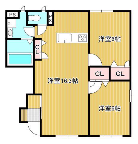インスパイア(2LDK/1階)の間取り写真