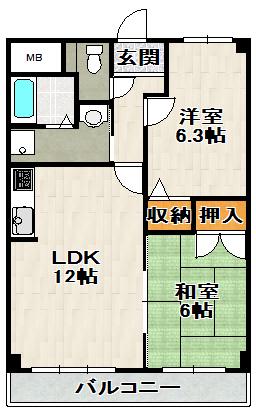 グレース21(2LDK/1階)の間取り写真