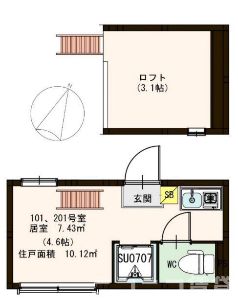 プレジール(ワンルーム/1階)の間取り写真