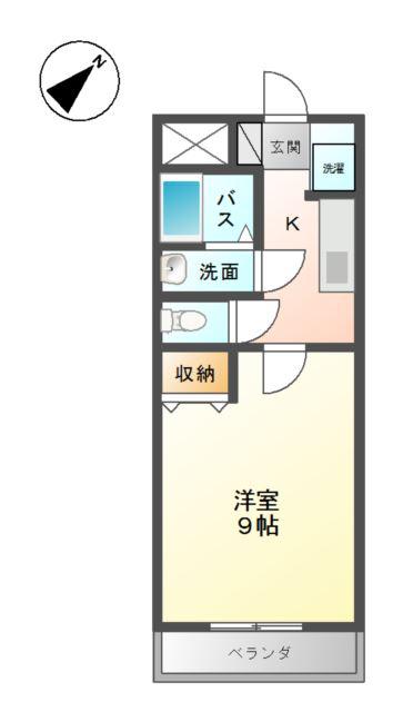 エポックハシマI(1K/2階)の間取り写真
