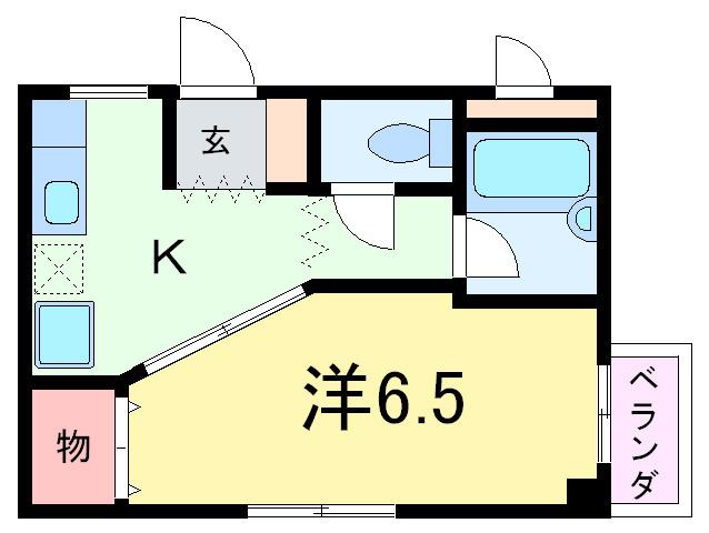 クレール甲南(1K/3階)の間取り写真