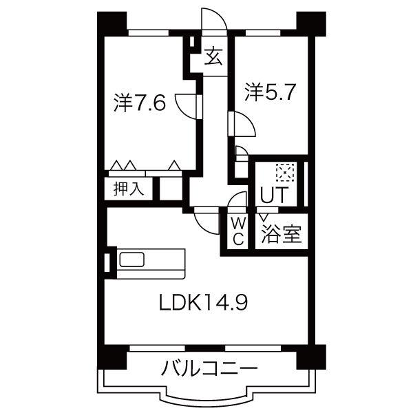 LABOLSON(2LDK/2階)の間取り写真