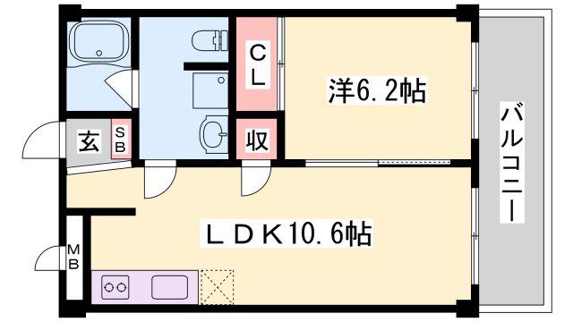 ディオミオ(1LDK/3階)の間取り写真