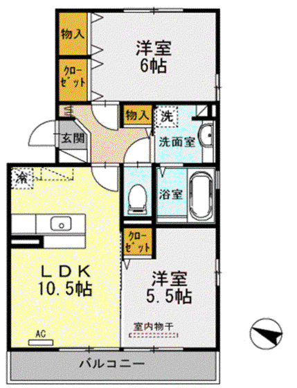 エストレーラ(2LDK/3階)の間取り写真