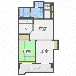 アートサイドテラス(2LDK/2階)の間取り写真