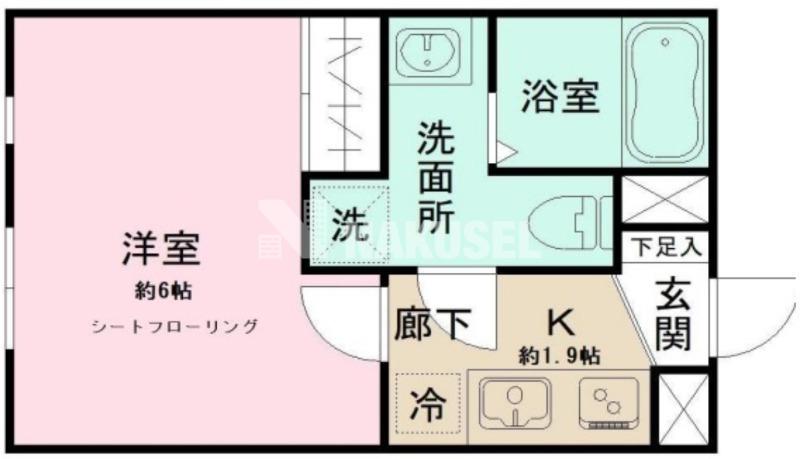 ノルディア奥沢(1K/1階)の間取り写真