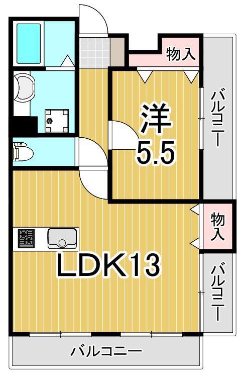 サンヴァレイプラザ(1LDK/3階)の間取り写真