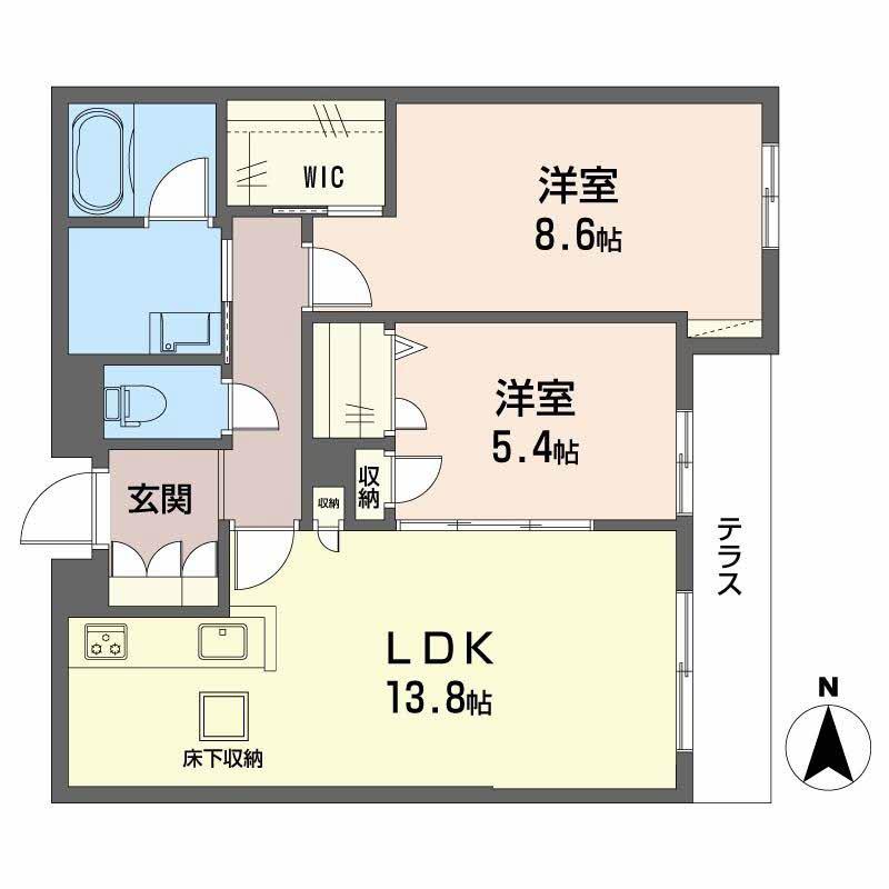シャーメゾン グランクロア(2LDK/1階)の間取り写真