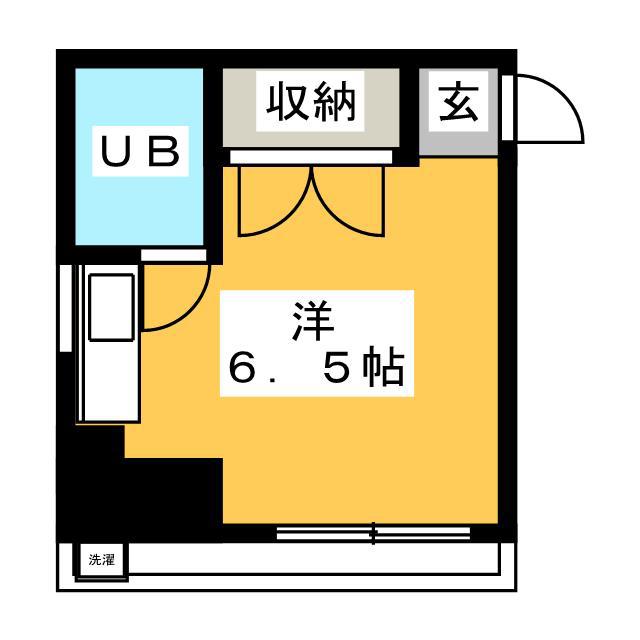 高地ビル(ワンルーム/2階)の間取り写真