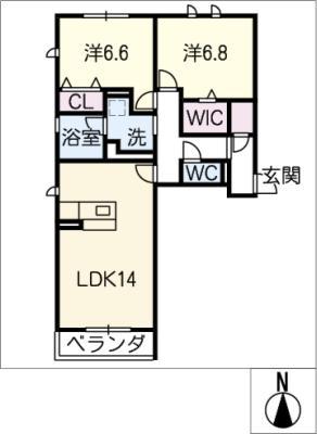 ARVERIR早田栄町(2LDK/2階)の間取り写真