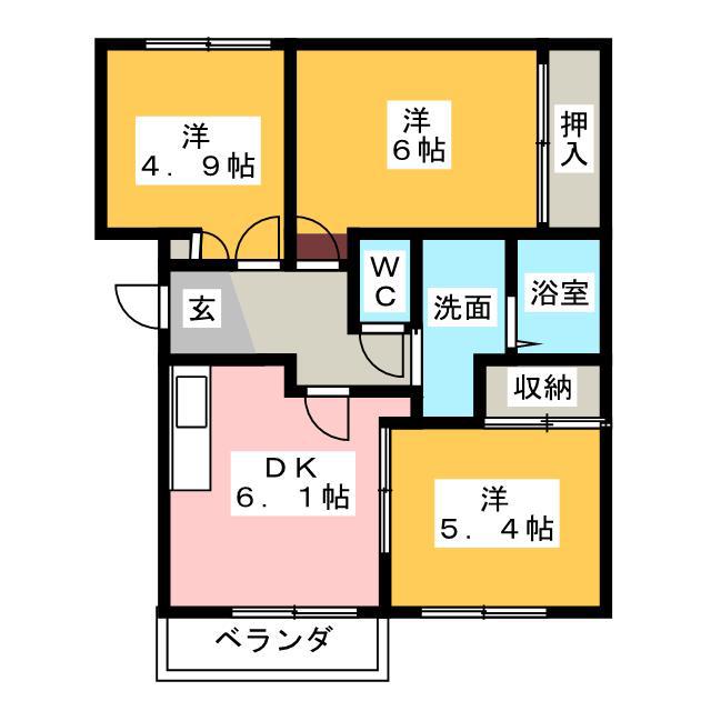 スターブルWAKO(3DK/3階)の間取り写真