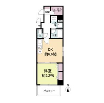 フレンシアノイエ内本町(1DK/3階)の間取り写真