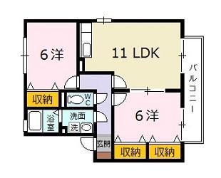 セジュール深川 A棟(2LDK/2階)の間取り写真