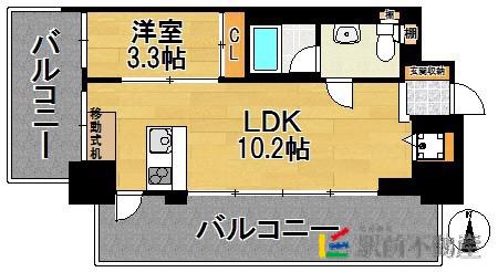 西新 TENGOODCITY SAVOY(1LDK/12階)の間取り写真