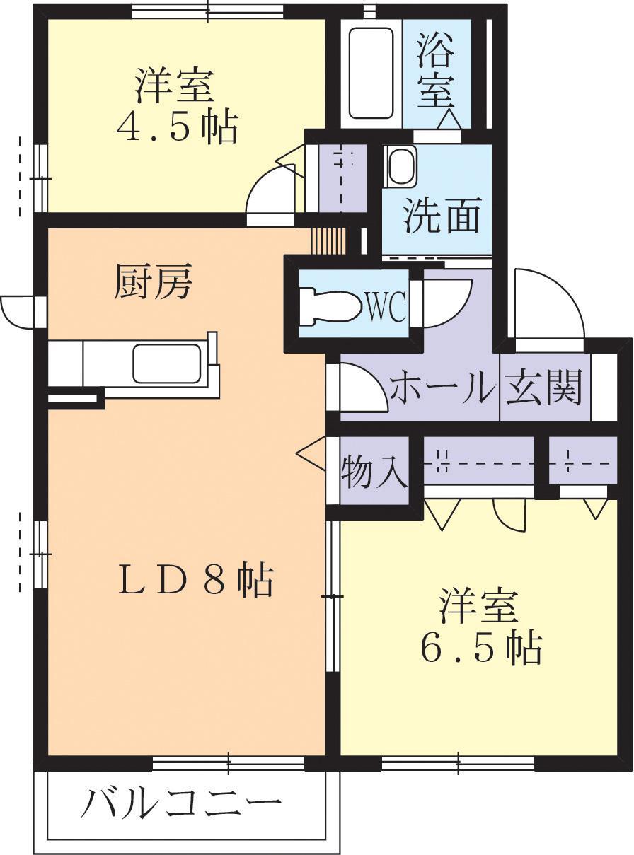 サンコーポA(2LDK/1階)の間取り写真