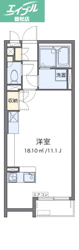 ミランダレギア(ワンルーム/1階)の間取り写真