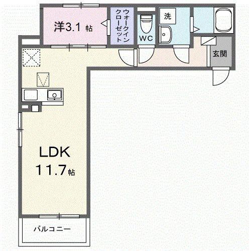 メゾン リッシュ(1LDK/1階)の間取り写真