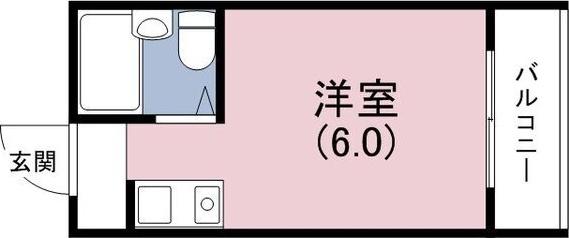 ヴィラタイガー(ワンルーム/4階)の間取り写真
