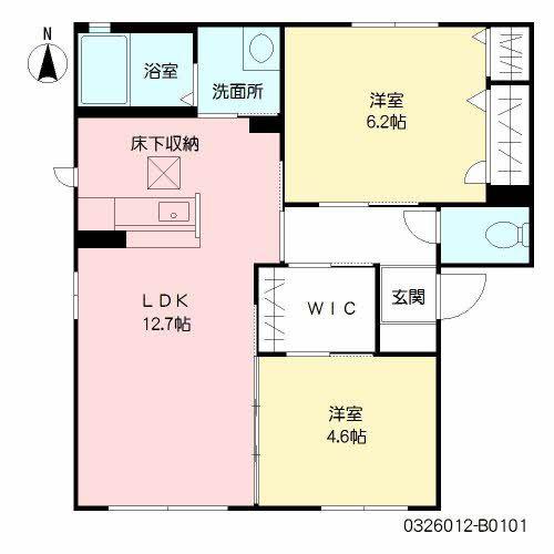 エスポワールT・S B棟(2LDK/1階)の間取り写真
